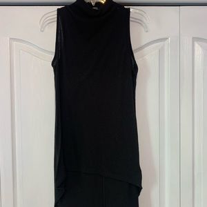 Black high low, turtle neck tank top